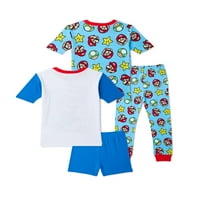 Super Mario Bros fiúk pamut pizsama szett, 4 darab
