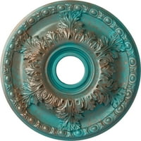 Ekena Millwork 18 OD 1 2 ID 1 2 P Granada mennyezeti medál, kézzel festett rézzöld patina