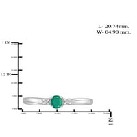 JewelersClub smaragd gyűrűs születési kövek ékszerek - 0. karátos smaragd 0. Ezüst gyűrűs ékszerek fehér gyémánt akcentussal