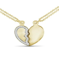 JewelersClub akcentus fehér gyémánt 14K arany az ezüst szív medál felett