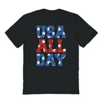 Americana Usa egész nap grafikus Jégszürke Férfi pamut póló