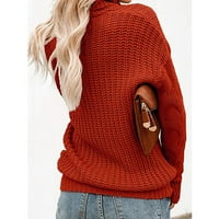 Női pulóverek Plusz méretű divat alkalmi O nyakú Garbó Egyszínű Hosszú ujjú Pulóver pulóver Poliészter Piros L