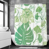 3D Nordic egyszerű levelek növény pálmalevél zuhanyfüggöny fürdőszoba függöny Frabic Waterprood Poliészter fürdő függöny