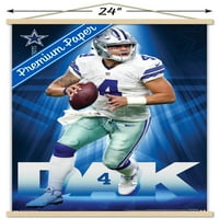 Dallas Cowboys-Dak Prescott fali poszter fa mágneses kerettel, 22.375 34