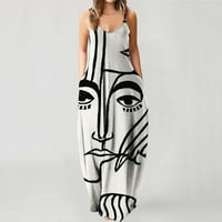 TKing Fashion Női Alkalmi Ujjatlan Plusz méretű laza sima hosszú nyári Maxi ruha zsebekkel Fehér XL