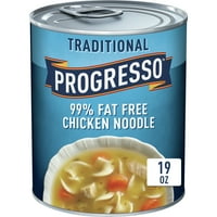 Progresso hagyományos, 99% -os zsírmentes csirke tészta konzerv leves, oz