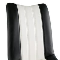 Muscari akcentus szék fekete-fehér műbőrben, Fekete