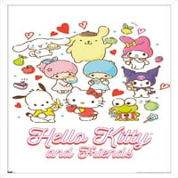 Hello Kitty és barátai-Kawaii kedvenc ízek fali poszter, 14.725 22.375 keretes