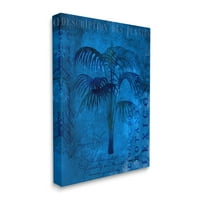 Stupell Trópusi Pálma Növény Kollázs Táj Festmény Galéria Csomagolva Vászon Nyomtatás Fal Művészet
